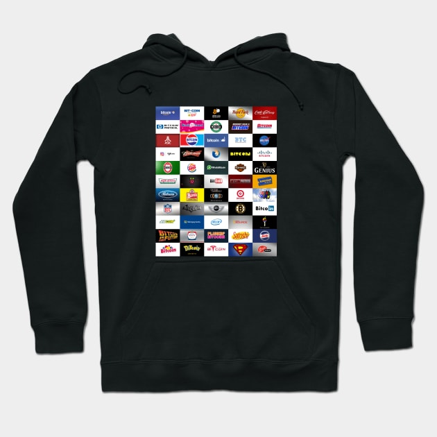 Bitcoin Logo Collage Hoodie by phneep